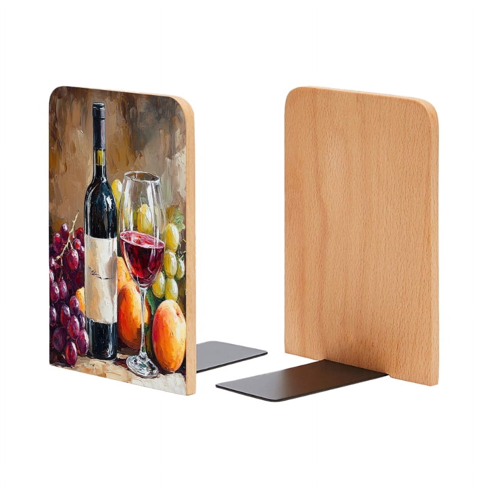 Bookends 1 Pair Non-Skid Bookend Wood Bookends for Shelves Book Stand ...