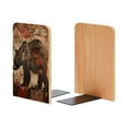 thumbnail image 1 of Bookends 1 Pair Non-Skid Bookend Wood Bookends for Shelves Book Stand for CDs - Grizzly Bear Walking Through The Wilderness, 1 of 7