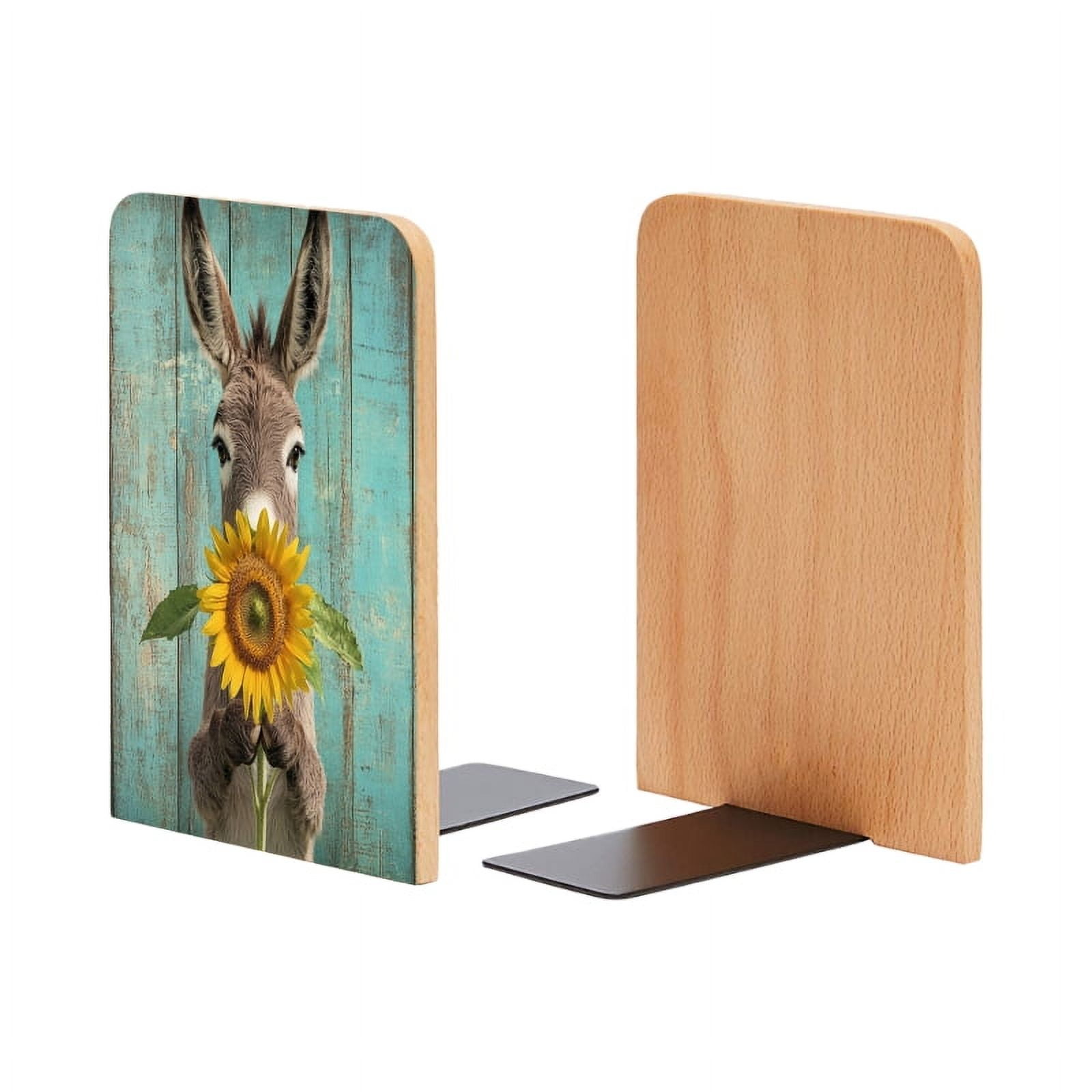 Bookends Cheapest Bookends 1 Pair Non-Skid Bookend Wood Bookends for Shelves Book Stand ...