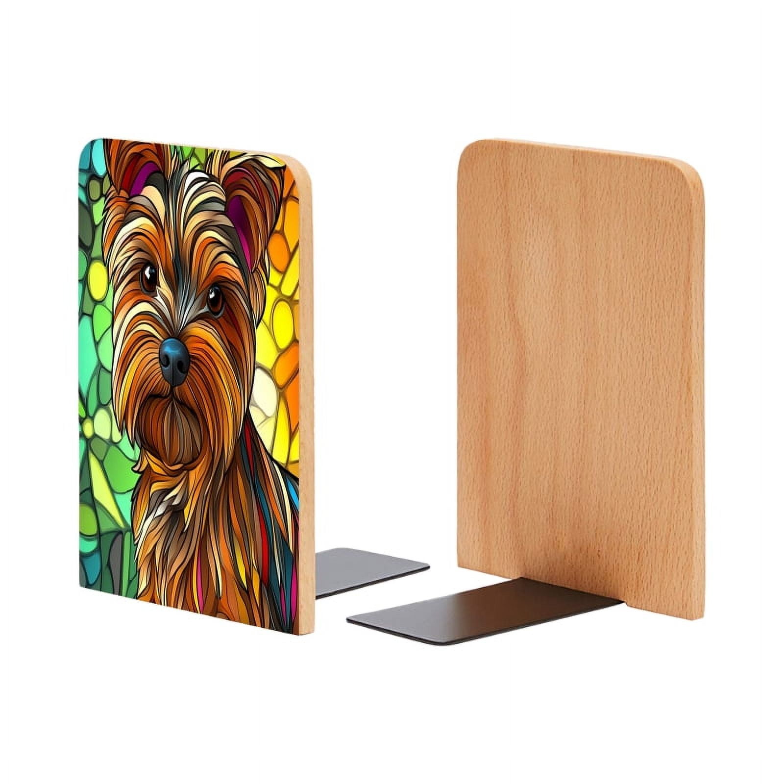 Bookends 1 Pair Non-Skid Bookend Wood Bookends for Shelves Book Stand ...