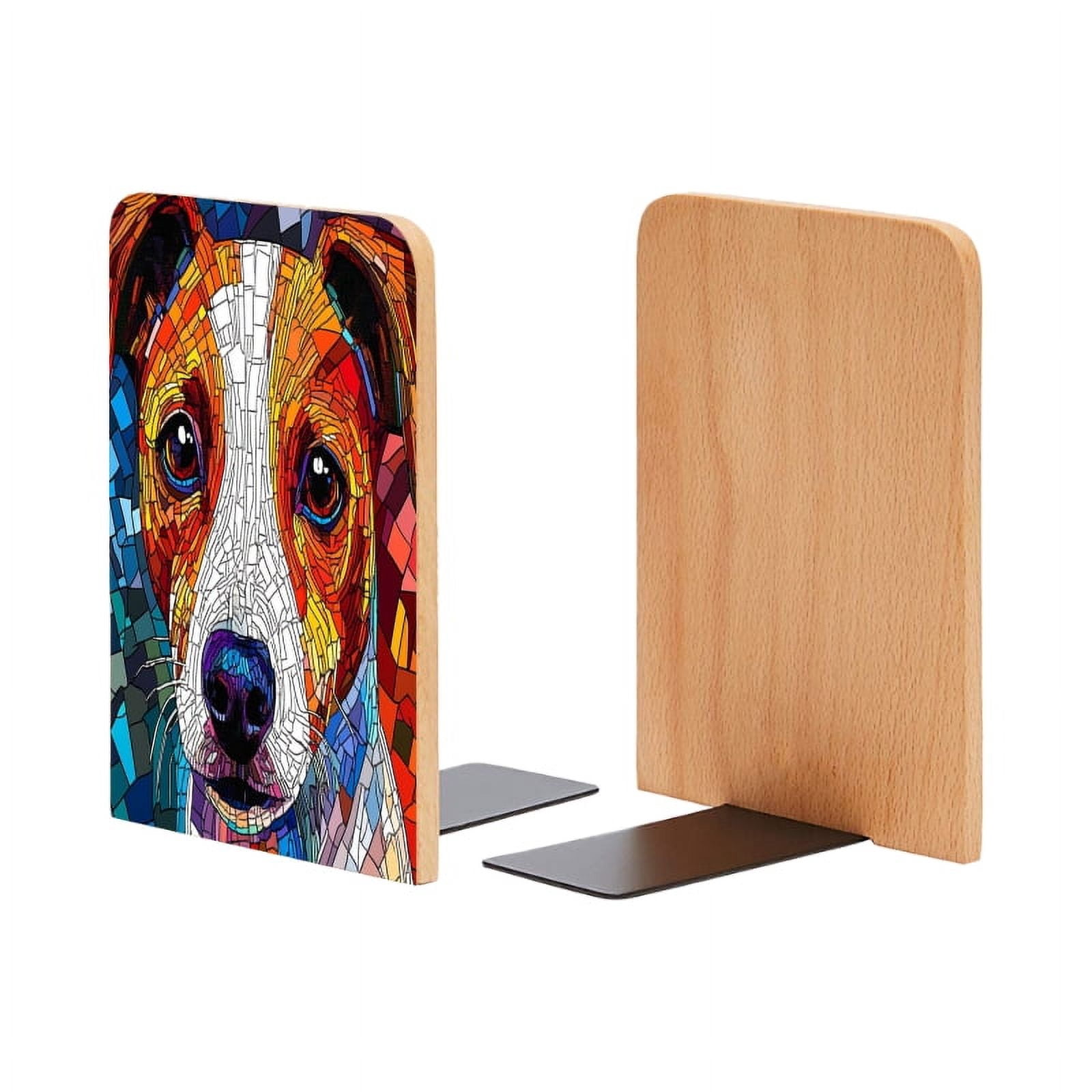 Bookends 1 Pair NonSkid Bookend Wood Bookends for Shelves Book