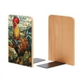 thumbnail image 1 of Bookends 1 Pair Non-Skid Bookend Wood Bookends for Shelves Book Stand for CDs - Rooster With Full Body, 1 of 7