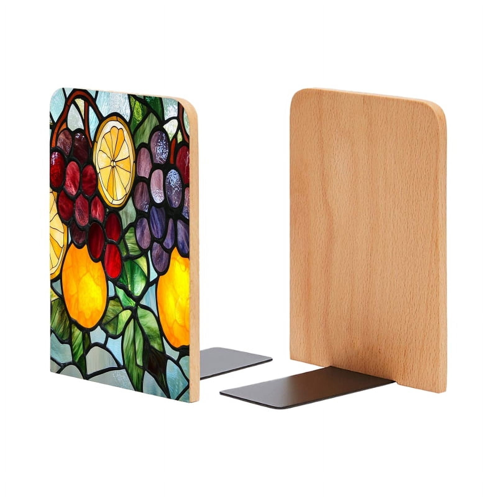 Bookends Cheapest Bookends 1 Pair Non-Skid Bookend Wood Bookends for Shelves Book Stand ...