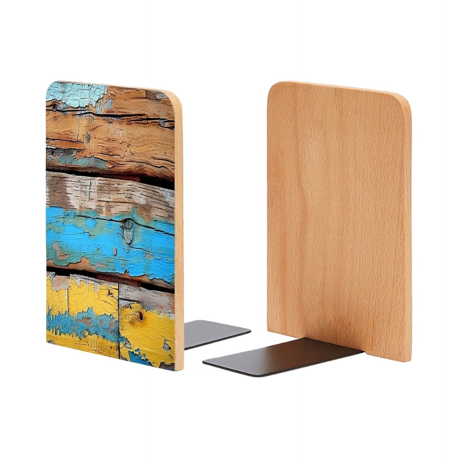 Bookends Cheapest Bookends 1 Pair Non-Skid Bookend Wood Bookends for Shelves Book Stand ...
