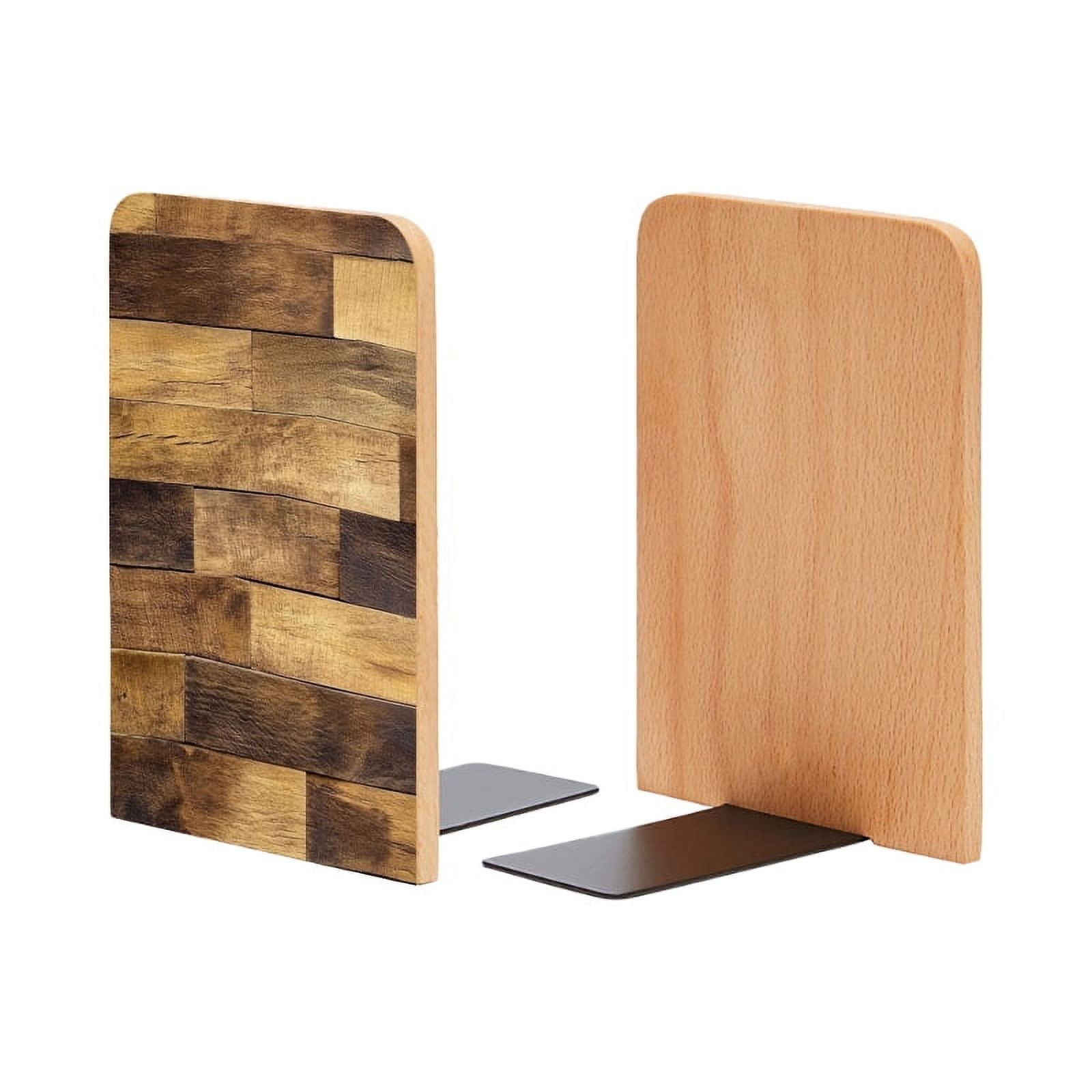 Bookends Cheapest Bookends 1 Pair Non-Skid Bookend Wood Bookends for Shelves Book Stand ...