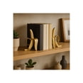 thumbnail image 1 of Decorative Banana Book Ends for Home Decor - Sculptural Book Accessories for Office Spaces, Desk Decor and Home Library - Modern Bookends for Bookshelf or Bedroom Accent - Set of 2, 9", Gold, 1 of 11