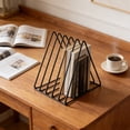 thumbnail image 1 of Bookends Iron Triangular Magazine Rack 5 Compartment Desktop Organizer Metal Shelf for Office Desk by Xuniizn, 1 of 6