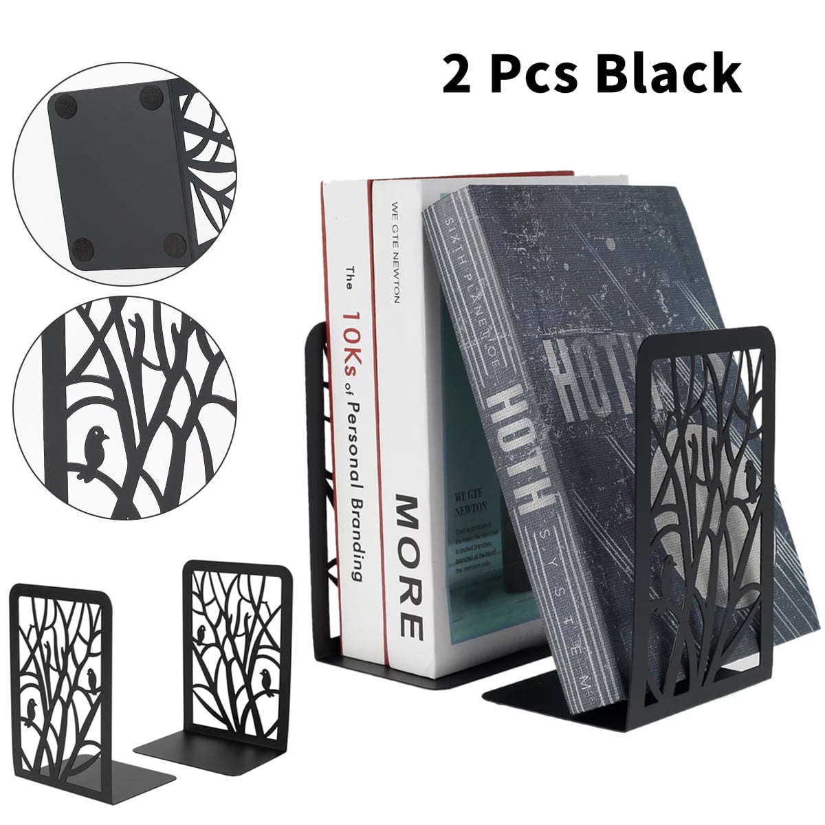 Bookends Metal Bookends for Shelves NonSkid Bookend Supports Book