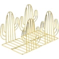 thumbnail image 1 of Bookends Metall Cactus Bookends Supports Decorative Gold (2 Pairs), 1 of 6