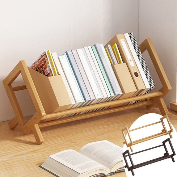 Bookends Wooden Desktop File Sorter Rack for Office Desk Magazine Holder by Xuniizn
