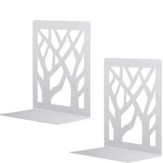 Bookends for Shelves,Book Shelf Holder Home Decorative, Metal Bookends White 1 Pair, Bookend Supports, Book Stoppers by Duslogis