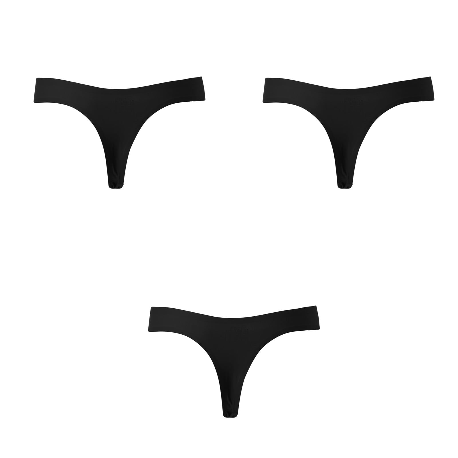 Booker 3 Pack Women Thong Underwear Solid Color Low Waisted Seamless