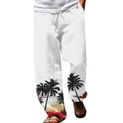 Booker Men Pants Summer Beach Hippie Harem Pants Baggy Boho Yoga Hawaiianss Casual Drop Crotch Trouser