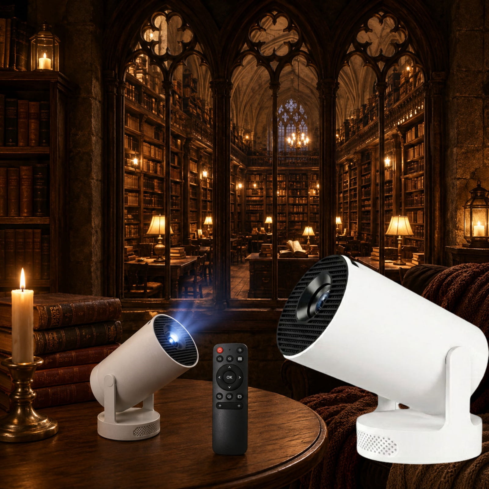 Storyverse Projector, Storyverse Projector with Bluetooth and Wifi Capabilities, Flexible 180° Projection and Automatic Image Calibration, HD Input Support with Built-In Audio, Ideal for Indoor