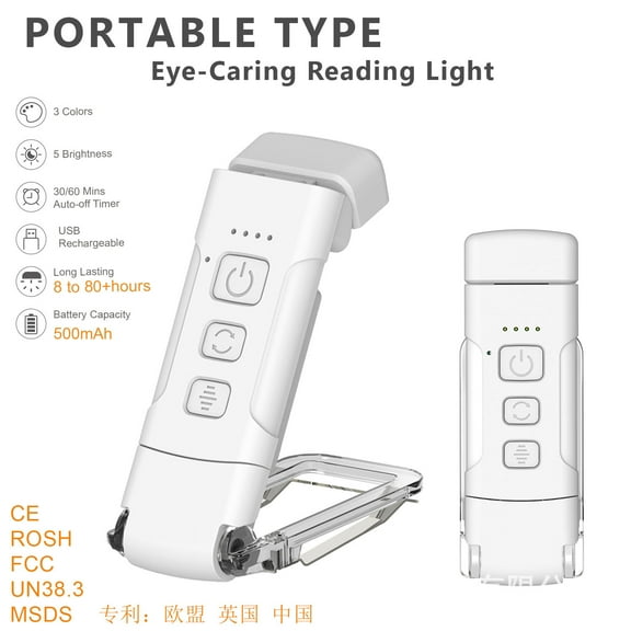 Bookholder Light Bookmark Light USB Charging Portable Clip Light Desk Light Eye Protection Mini LED Card Book Light