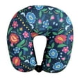 thumbnail image 1 of Bookisbunny Ultralight Micro Beads U Shaped Travel Neck Pillow Head Airplane Flower Print Sleep Support Cushion, 1 of 6