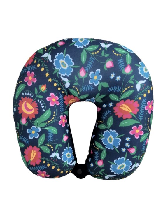 Bookisbunny Ultralight Micro Beads U Shaped Travel Neck Pillow Head Airplane Flower Print Sleep Support Cushion