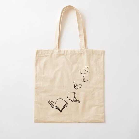 Bookish Book Birds Cotton Tote Bag Canvas Tote Bag, Family Gift For Mother, Her
