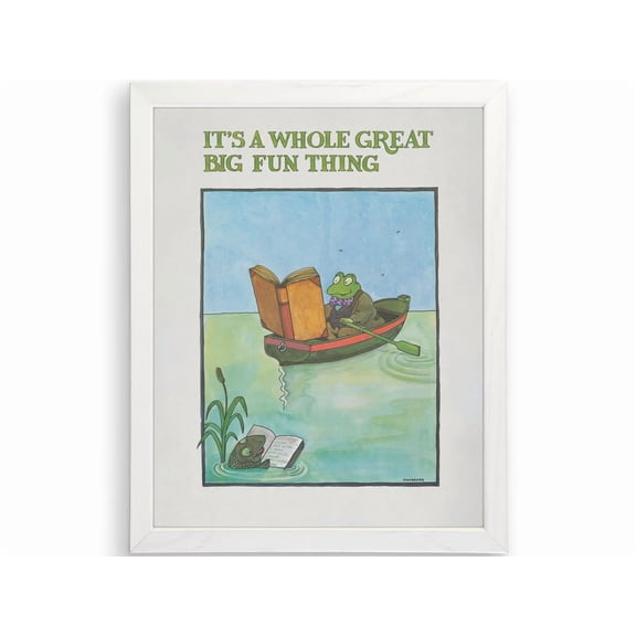 Bookish Frog Wall Art Vintage Reading Decor Living Room Bedroom Office