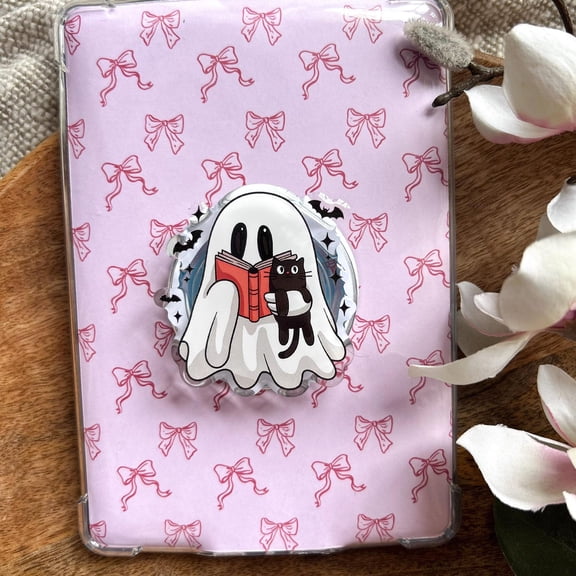Bookish Ghost Reading Book Grip Bookish Phone Grip Black Cat Magnetic Holder Ghost Accessories Bookish Merch