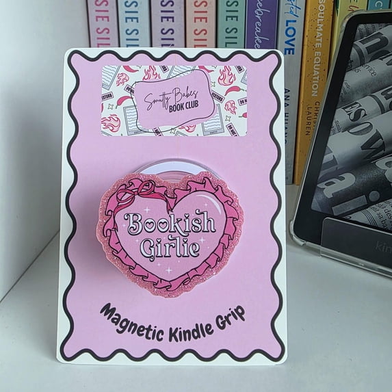 Bookish Girlie Heart Magnetic Grip Holder, Phone Grip Holder, accessory ...