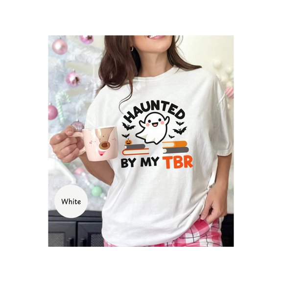Bookish Halloween Shirt, Halloween Book Lover, Ghost Reading Books Shirt, Haunted By My Tbr Shirt, Ghosts Book Halloween, Bookish Ghost Tee