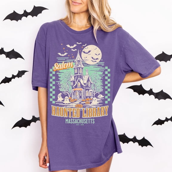Bookish Halloween Shirt Haunted Library Tee