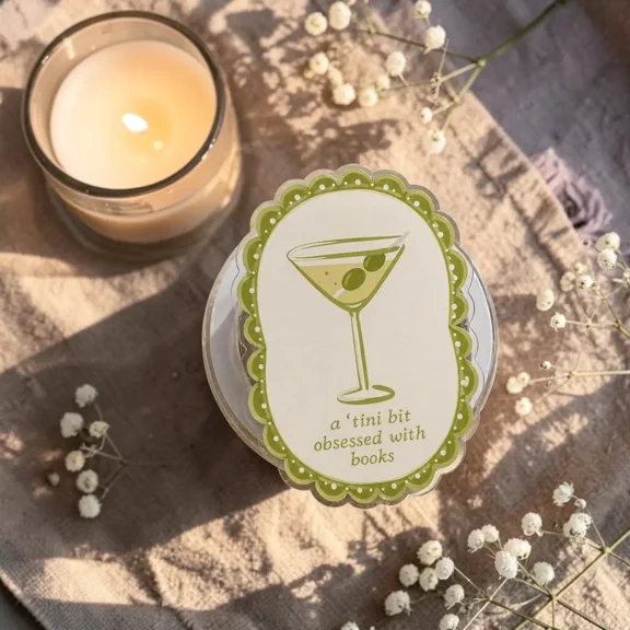 Bookish Martini MagSafe Phone Grip: A 'Tini Bit Obsessed with Books Magnetic Phone Holder, Cute Reader Aesthetic Gift, Phone e-reader Holder