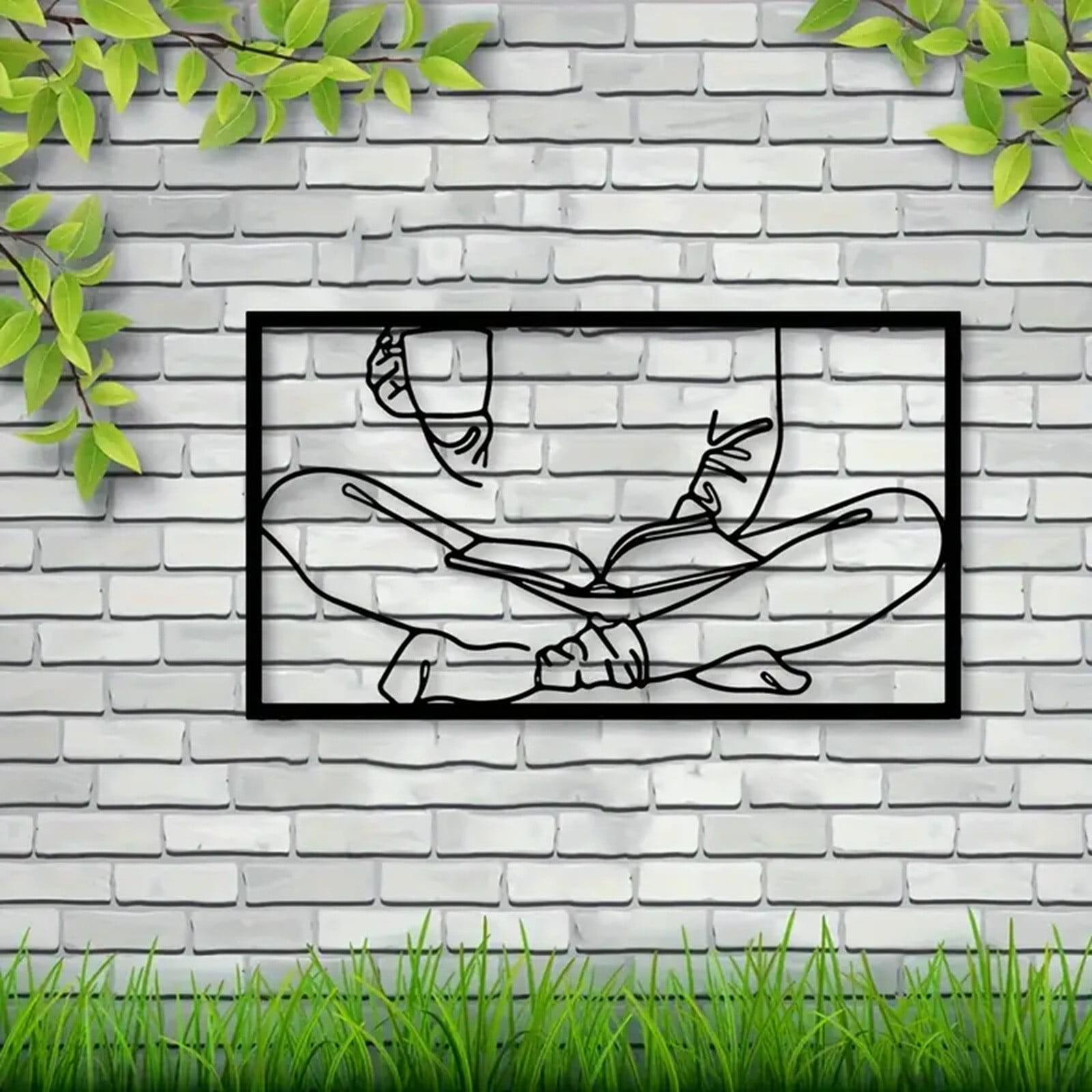 Bookish Metal Artworks Reading Books And Coffee Minimalist Art Pieces