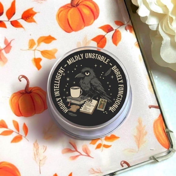 Bookish Raven Phone Grip, Dark Academia Reading Aesthetic, Introvert Humor Phone Holder, Gothic Valentine Gift