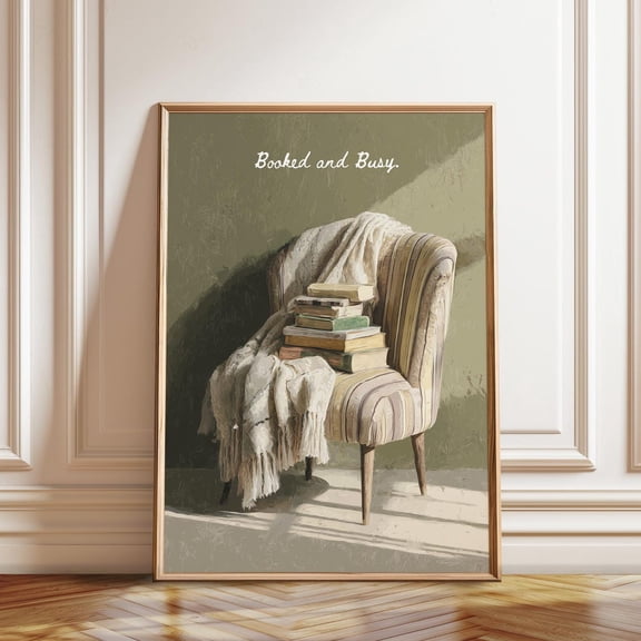 Bookish Reader Cozy Reading Corner Wall Decoration, Stretched Canvas 12x16in