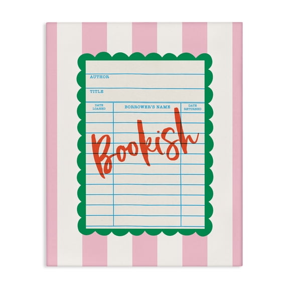 Stupell Industries Bookish Reader Library Card Canvas Wall Art, design by Nadia Hassan