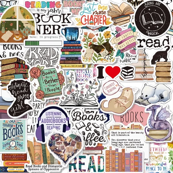 Bookish Stickers - Aesthetic Reading Book For Kindle Water Reading-B