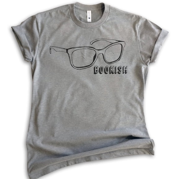 Bookish T-shirt, Unisex Women's Men's Shirt, Glasses T-shirt, Reading T-shirt, Hipster Tee, Book Lover Tee, Dark Heather Gray, Large
