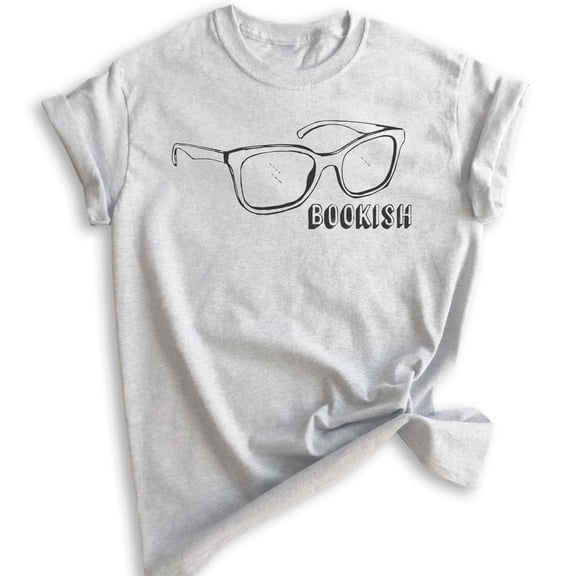 Bookish T-shirt, Unisex Women's Men's Shirt, Glasses T-shirt, Reading T-shirt, Hipster Tee, Book Lover Tee, Heather Ash, X-Small