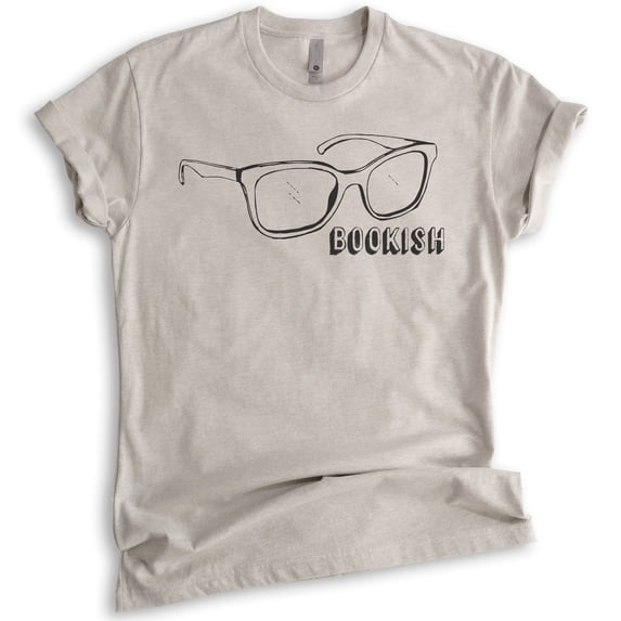 Bookish T-shirt, Unisex Women's Men's Shirt, Glasses T-shirt, Reading T-shirt, Hipster Tee, Book Lover Tee, Light Silk Gray, X-Large