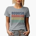 thumbnail image 1 of Bookish, Title for a Reading Enthusiast or Book Lover, Groovy Retro Wavy Text Merch Gift, Heather Grey T-Shirt, Medium, 1 of 5