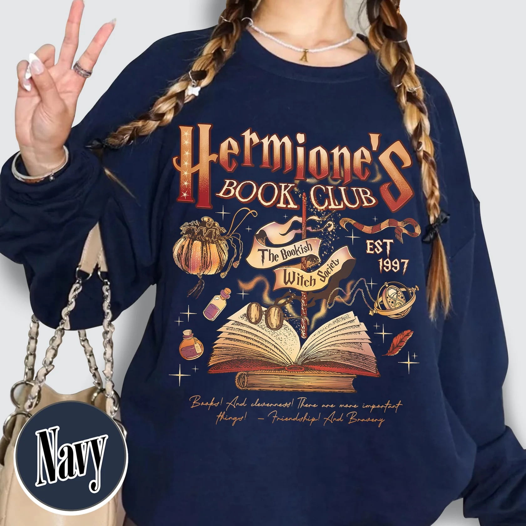 Bookish Witch Society Sweatshirt, Magical Book Club Graphic Crewneck ...