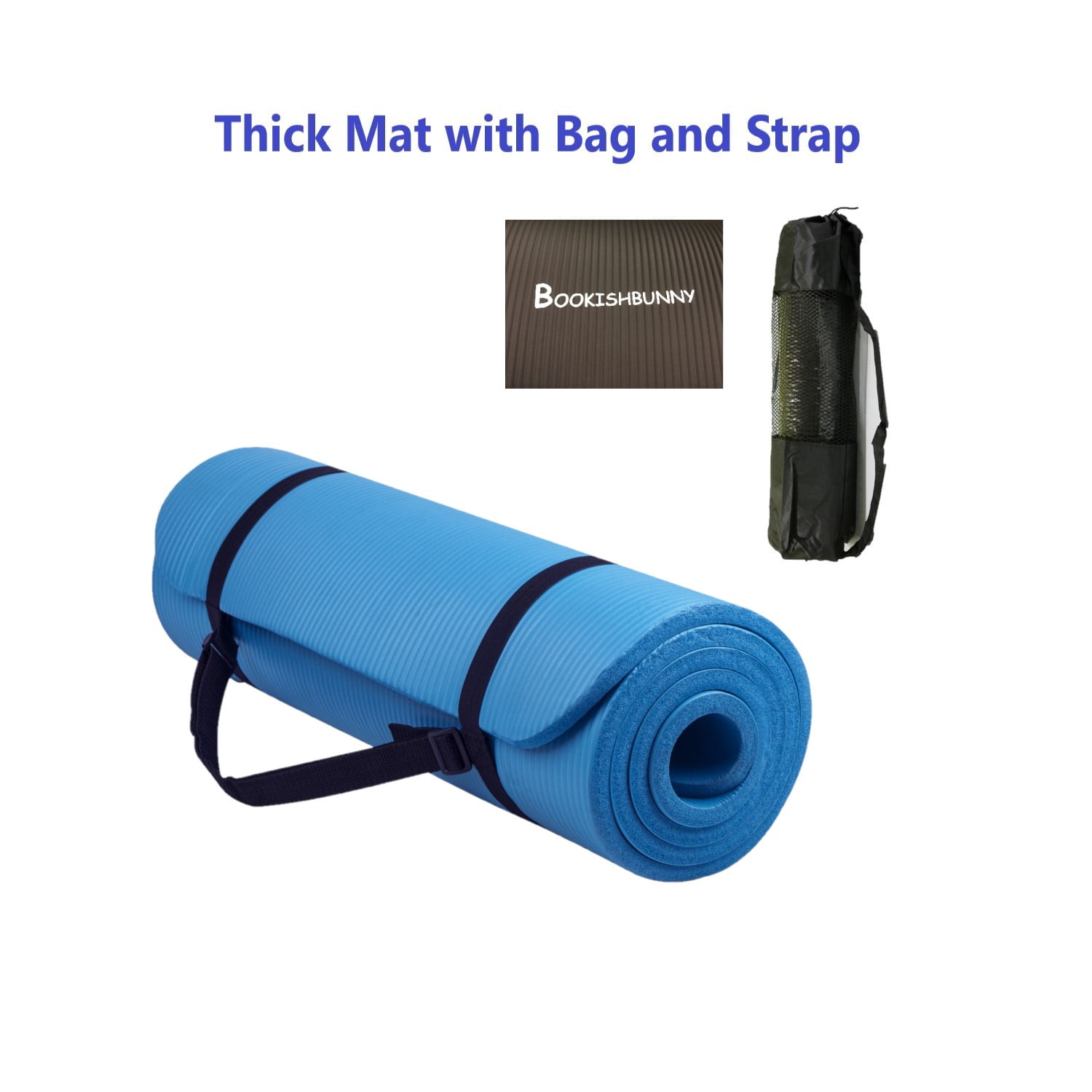 Bookishbunny 10mm Yoga Pilates Gym NBR Mat with Bag Strap