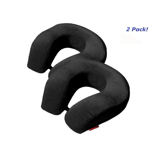 Bookishbunny 2 Pack Memory Foam Large U Shape Travel Pillow Neck And Head Support