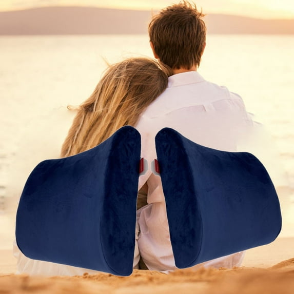 Bookishbunny 2 Pack Comfortable Memory Foam Lumbar Back Support Cushion Sciatica Pain Relief