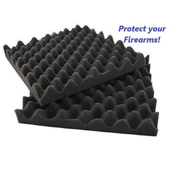 Bookishbunny 2 Packs Hand Gun Firearm Pistol Foam Tiles 12 x 12 x 1.4 Riffle Gun Case Protection