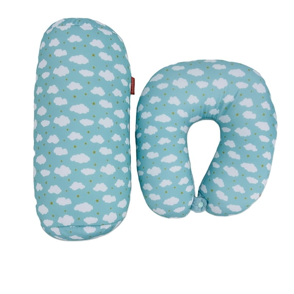 Bookishbunny 2 Pc Set Micro Bead U Shaped Neck Travel Pillow Lumbar Roll Back Support Cushion