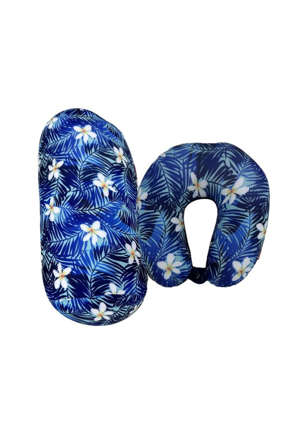 2 Pc Set Micro Bead U Shaped Neck Travel Pillow Lumbar Roll Back Support Cushion