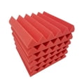 thumbnail image 1 of Bookishbunny 24 Pks Acoustic Foam Tiles Wall Record Studio Sound Proof 12"x 12"x 2" Fire Resistant Panels Red, 1 of 5
