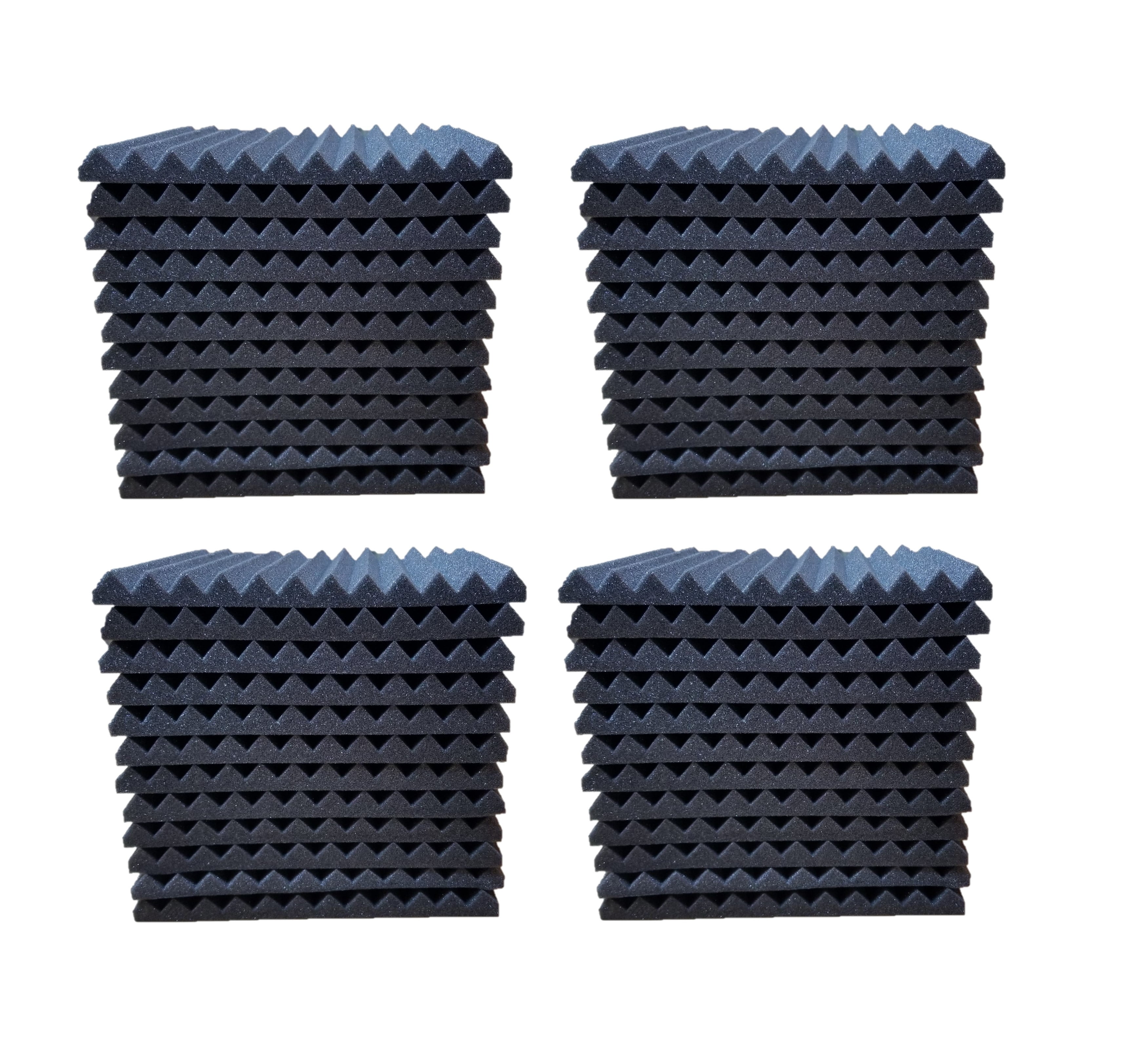 Bookishbunny 48 Packs Acoustic Foam Tiles Wall Record Studio Sound Proof 12 x 12 x 1 inch Panels