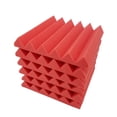 thumbnail image 1 of Bookishbunny 6 Pks 12 x 12 x 2" Acoustic Foam Panels Wall Record Studio Soundproofing Damping Fire Resistant Red, 1 of 5