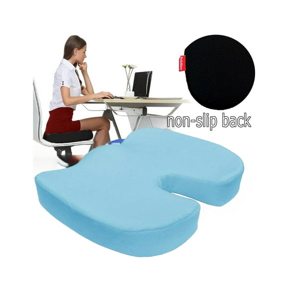 Bookishbunny NonSlip High Resilience Premium Memory Foam Coccyx Seat Cushion Support Pillow