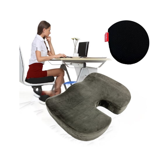 Bookishbunny NonSlip High Resilience Premium Memory Foam Coccyx Seat Cushion Support Pillow