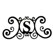 Bookishbunny Scrolled Iron Black Metal Letter Monogram Personalized Initial Wall Art Plaque